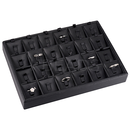 1Pc 24-Compartment Wooden Rings Presentation Boxes RDIS-PH0001-007-1