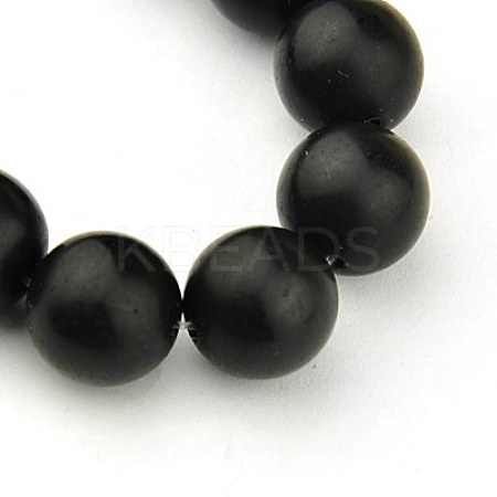 Synthetic Black Stone Beads Strands G508-3-1