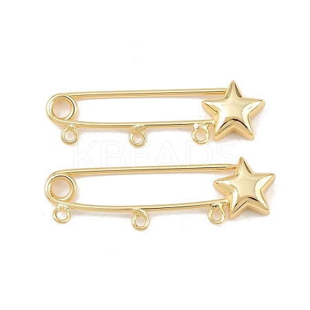 Star Brass Brooch Findings LS-KK-Z132-01G-02-1
