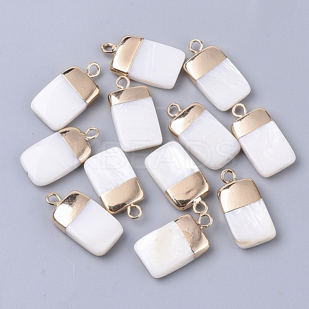 Electroplate Freshwater Shell Pendants SHEL-S276-62A-1