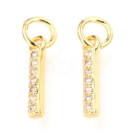 Brass Micro Pave Cubic Zirconia Charms ZIRC-O037-03G-1