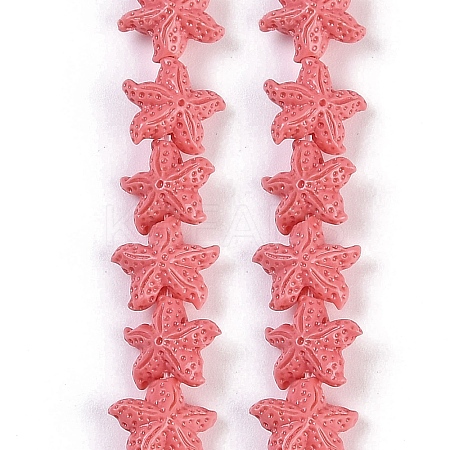 Synthetic Coral Dyed Carved Beads Strands X-CORA-K009-06A-08-1