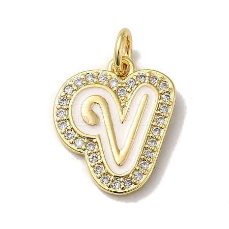 Brass Micro Pave Cubic Zirconia Pendants KK-K354-02G-V-1
