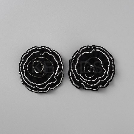 Flower Polyester Shoe Decoration AJEW-WH0348-632-1
