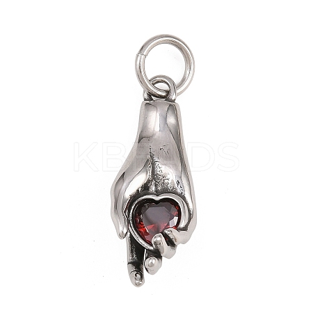 316 Surgical Stainless Steel with Cubic Zirconia Pendants STAS-Z165-08AS-01-1