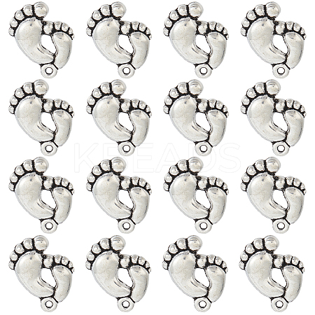 60Pcs Tibetan Style Alloy Footprint Pendants FIND-SC0007-43-1