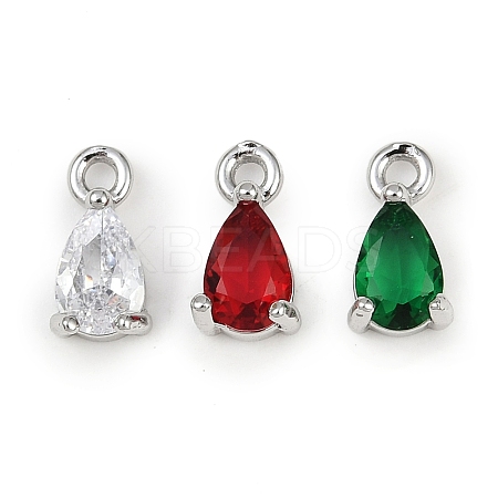 Brass Micro Pave Cubic Zirconia Pendants KK-K374-07P-1