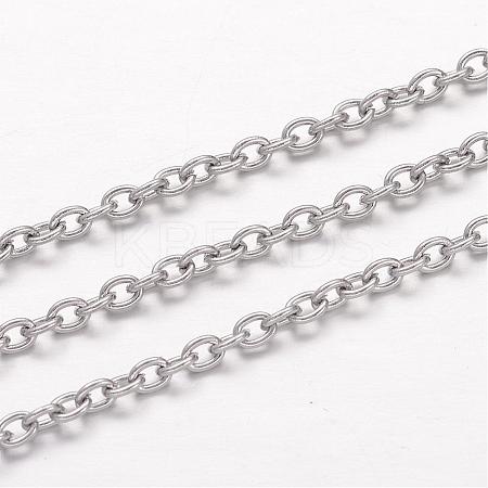304 Stainless Steel Cable Chains CHS-K004-07P-0.6mm-1