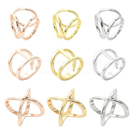 18Pcs 9 Styles Alloy Scarf Ring Buckle for Women Lady Girls AJEW-CJ0001-36-1