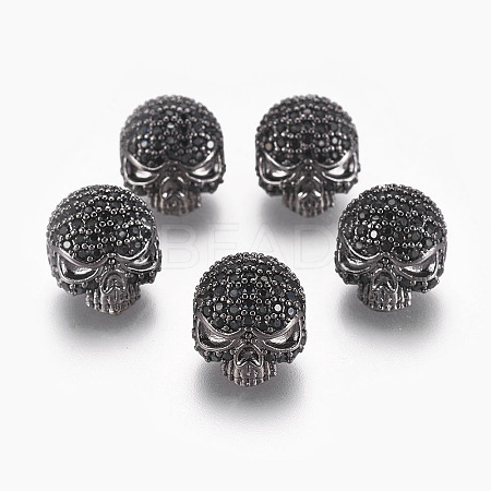 Brass Micro Pave Cubic Zirconia Beads LS-ZIRC-S053-YS040B-3-1