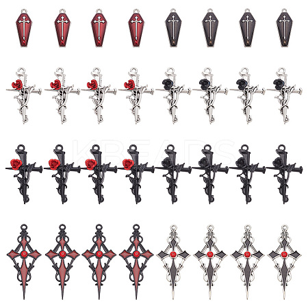 32Pcs 8 Style Alloy Pendants FIND-GO0001-89-1