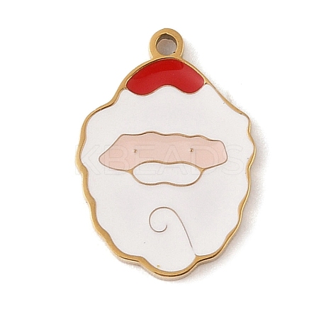 Christmas Theme Ion Plating(IP) 304 Stainless Steel Enamel Pendants STAS-Z083-07G-05-1