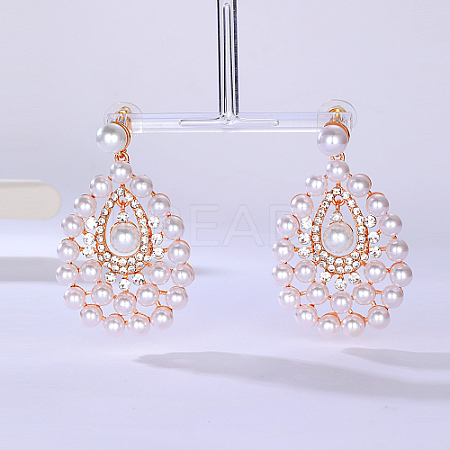 Imitation Pearl Teardrop Dangle Stud Earrings DM1543-1