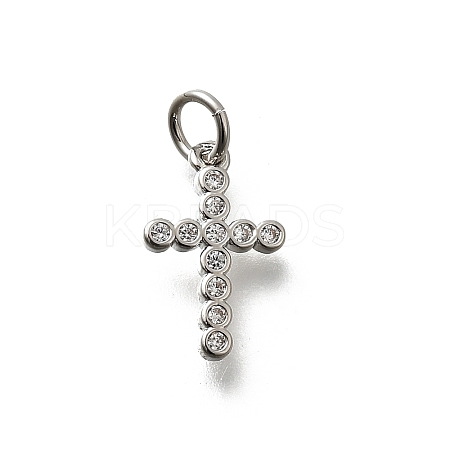 Brass Micro Pave Cubic Zirconia Charms KK-P295-54P-1