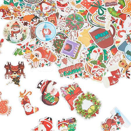 2 Sets 2 Styles Christmas Themes PVC Self-Adhesive Stickers DIY-SC0032-86-1