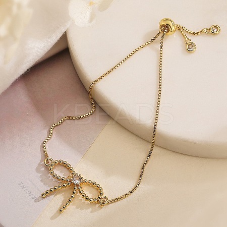Brass Micro Pave Cubic Zirconia Silder Bracelets for Women BJEW-C070-01A-G-1
