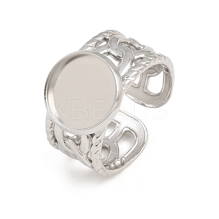304 Stainless Steel Cuff Ring Components SA-CBA82C8-01C-P-1