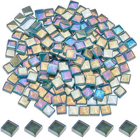 200Pcs Rainbow Color Glass Mosaic Tiles GLAA-SP0001-15-1