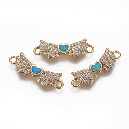 Brass Cubic Zirconia Links KK-L177-61G-A-1