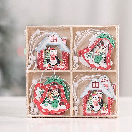 Christmas Wooden Box Set Pendant Decoration XMAS-PW0001-163B-1