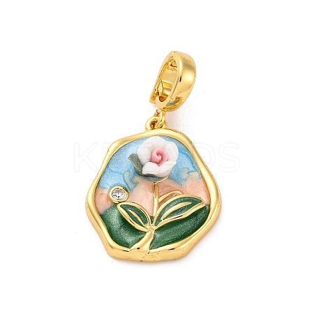 Brass Enamel Pendants KK-S502-04G-A-1