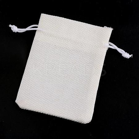 Polyester Imitation Burlap Packing Pouches Drawstring Bags ABAG-R005-17x23-21-1