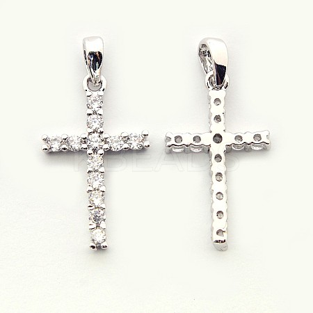 Brass Micro Pave Cubic Zirconia Pendants ZIRC-N009-10P-1