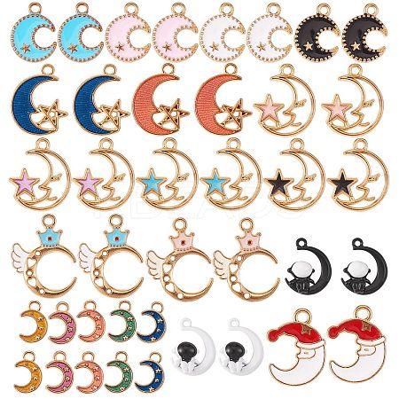 40Pcs 20 Style Golden Alloy Enamel Pendant ENAM-SZ0002-11-1