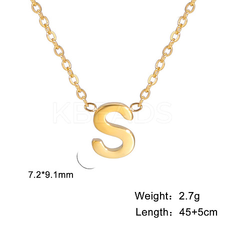 201 Stainless Steel Initial Pendant Necklaces FS-WG78A3B-19-1