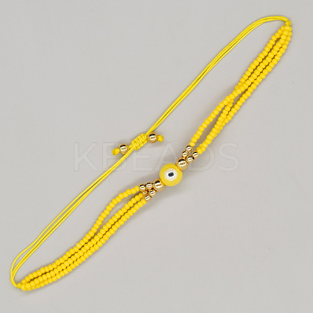 Handmade Glass Seed Beads Multi-strand Braided Bracelets IU4174-4-1