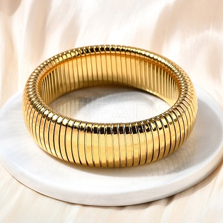 304 Stainless Steel Stretch Bracelets for Women Men BJEW-A031-02B-G-1