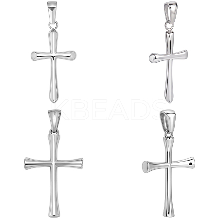 4Pcs 2 Styles 304 Stainless Steel Pendants STAS-BBC0007-68-1