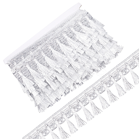 12M Filigree Polyester Lace Fringe Trim OCOR-WH0089-12B-1