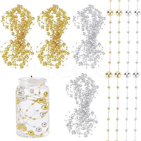 2 Bags 2 Colors Plastic Bead Garland Strand KY-NB0001-32-1