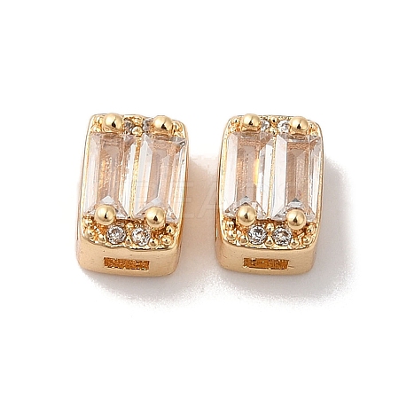 Brass Micro Pave Clear Cubic Zirconia Beads KK-G503-20G-1