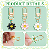 60Pcs 3 Colors Zinc Alloy Enamel Flower Pendant Decorations HJEW-TW0001-01-5
