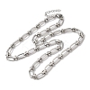Non-Tarnish 304 Stainless Steel Oval Links Necklace for Women NJEW-B107-07P-03-1