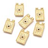 Brass Micro Pave Clear & Black Cubic Zirconia Pendants X-ZIRC-O036-54G-1