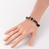 Chips Natural Smoky Quartz Beaded Stretch Bracelets BJEW-JB02131-05-3