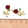 Brass Micro Pave Clear Cubic Zirconia with Resin Pendants KK-G533-03G-01-3