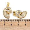 Brass Micro Pave Clear Cubic Zirconia Pendants KK-C109-02G-3