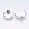 Tarnish Resistant 304 Stainless Steel Lace Edge Bezel Cups STAS-I097-061-15MM-2
