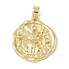 Brass Micro Pave Clear Cubic Zirconia Pendants KK-P273-15C-G-1