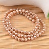 Faceted Round Electroplate Imitation Jade Glass Beads Strands EGLA-M016-D02-2