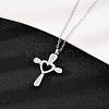 304 Stainless Steel Heart Cross Pendant Pet Urn Ashes Necklaces NJEW-S455-05P-3