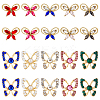 40Pcs 10 Style Butterfly Alloy Rhinestone Cabochons MRMJ-HY0002-38-1