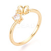 Flower Brass Micro Pave Cubic Zirconia Cup Peg Ring Settings LS-KK-N274-15G-1