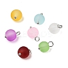 160Pcs Frosted Transparent Glass Charms PALLOY-ME00024-2