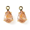 Brass Micro Pave Cubic Zirconia Charms KK-S336-02G-E-1