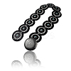Western Retro PU Leather & Resin Imitation Gemstone Disc Chain Belts with Alloy Buckles AJEW-WH20060-33-6
